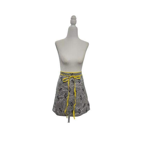 Handmade reversible cotton apron egg apron farmhouse bird print - Picture 5 of 6